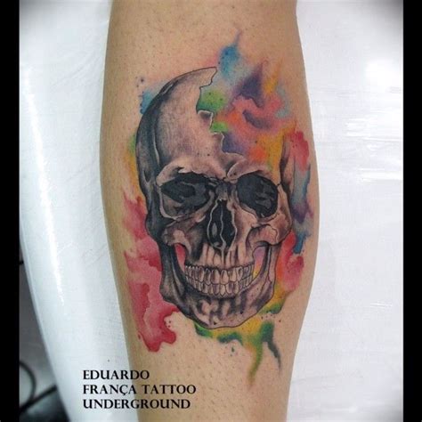 Watercolor Skull Tattoos That Are To Die For Skull Tattoos Pretty