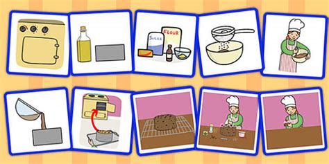 10 Step Sequencing Cards Making A Cake Sequencing Cards