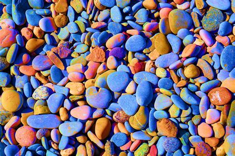 Pebble Pebbles River Beach Colorful Stones About 12 Inch By 18 Inch