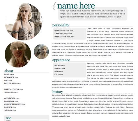 Character Bio Template Roleplay