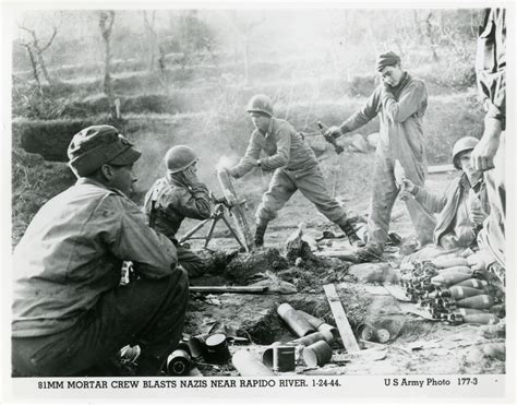 Us Soldiers Firing Mortar During The Battle Of Rapido River Italy