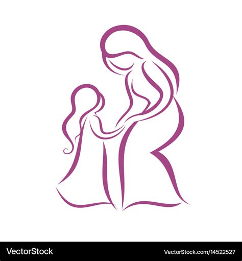 Mother And Daughter Symbol Royalty Free Vector Image
