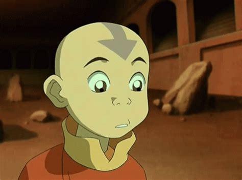 Avatar Aang Turned With Glowing Eyes Arrow Head 