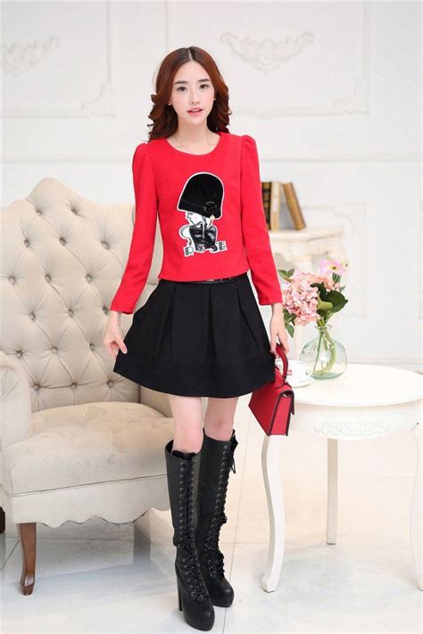 Long Sleeve Korean Style Skirt Fashion Slim Sets Cw15183 Skirt