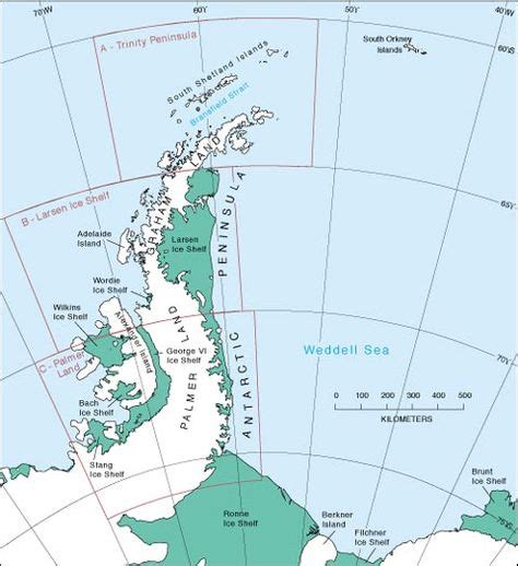 Nice Clean Map Of A Section Of Antarctica Includes The Trinity