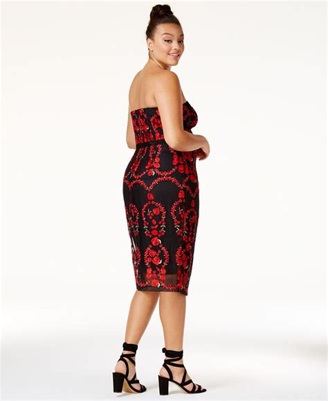City Chic Trendy Plus Size Embroidered Bodycon Dress Macys