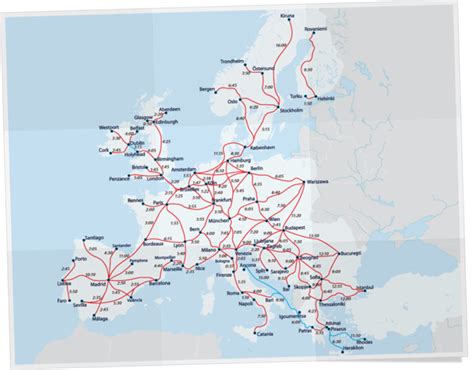 European Railway Map Eurail Map Interrail Map Eurail