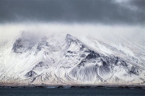 Big Snowy Mountain In Reykjavik Iceland Stock Photo Image Of Mountain