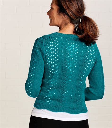 Persian Teal Womens Open Lace Cardigan Woolovers Uk
