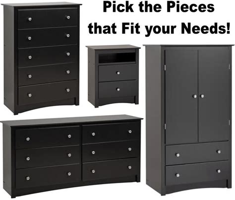 Modern & contemporary bedroom dressers from room & board. Black Bedroom Furniture Armoire Dresser Drawer Nightstand ...