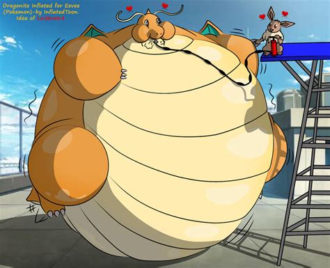 dragonite inflated for eevee pokemon by inflatedtoon on deviantart