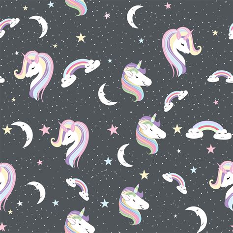Unicorn Seamless Pattern On The Black Background 346316 Vector Art At