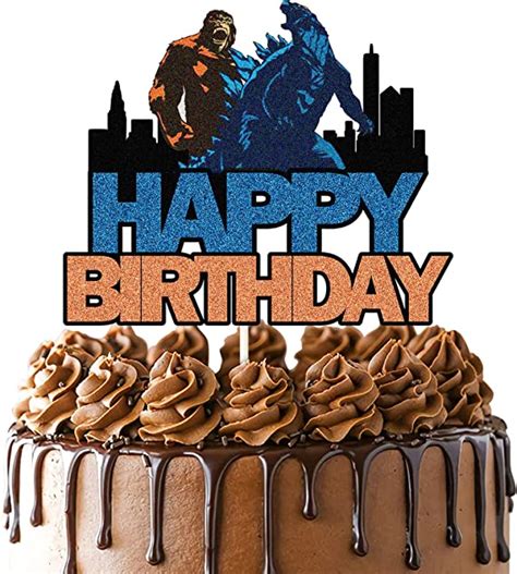 Happy Birthday Party Cake Topperking Kong Godzilla Cake Decoration