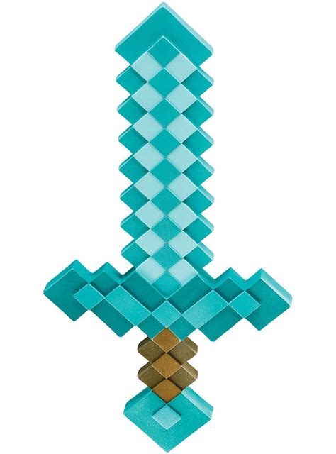 Blue Diamond Minecraft Sword Blue Pixel Minecraft Costume Sword