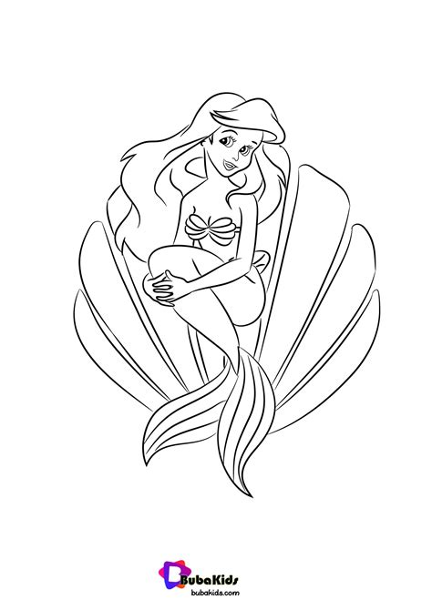 Ariel coloring pages free printable for kids. Princess Ariel Coloring Pages Printable By Bubakids ...