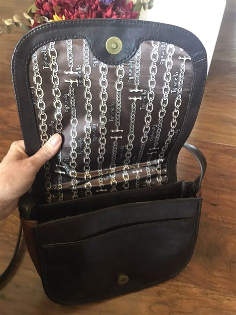 Tignanello Vintage Leather Saddle Bag Crossbody Gem