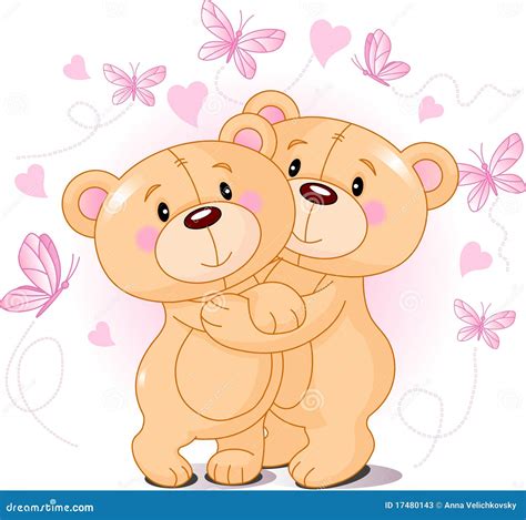 Teddy Bears In Love Cartoon Vector 17480143