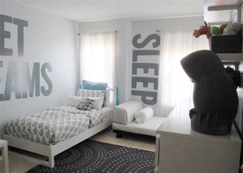 A Monochromatic Gray Shared Kids Room Design Kidsomania