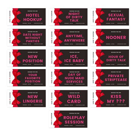 andaz press red bow redeem for one naughty sexy love coupons for him her couples funny