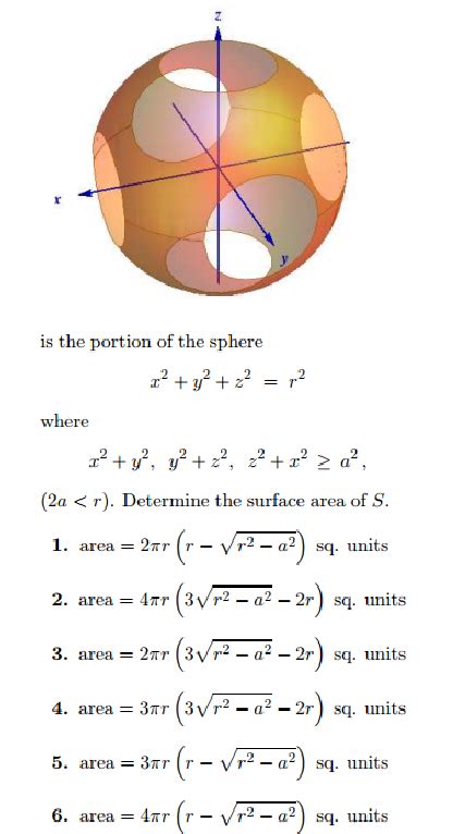 solved is the portion of the sphere x 2 y 2 z 2 r 2