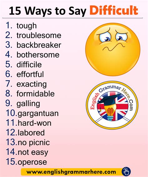 Different Ways To Say Difficult In English 15 Ways To Say Difficult In
