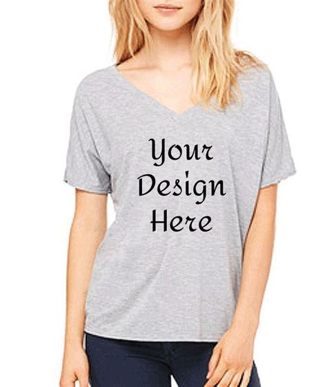 Slouchy V Neck T Shirt Womens Personalized Clothing Custom Designed