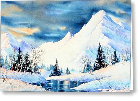Mountains By Teresa Ascone Winter Watercolor Landscape Paintings