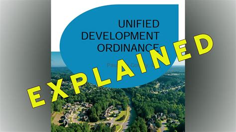 Unified Development Ordinance Explained Youtube