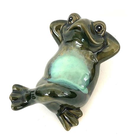 New Hand Painted Ceramic Frog Figurines Set Of 3 Set Includes 1