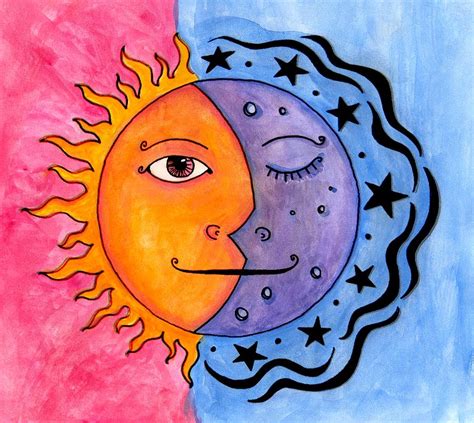 Easy Sun And Moon Painting