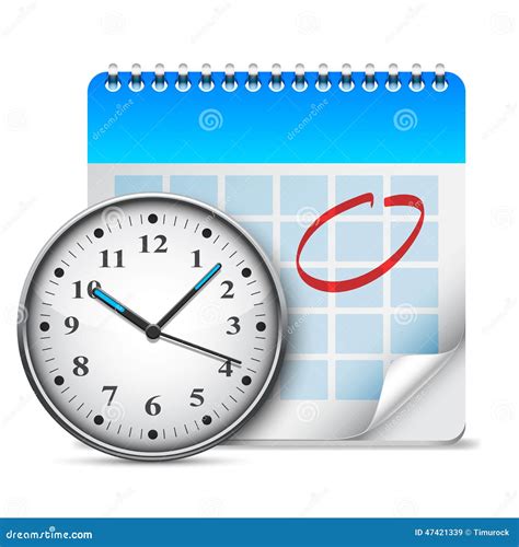 Calendar And Clock Stock Vector Illustration Of Chrome 47421339