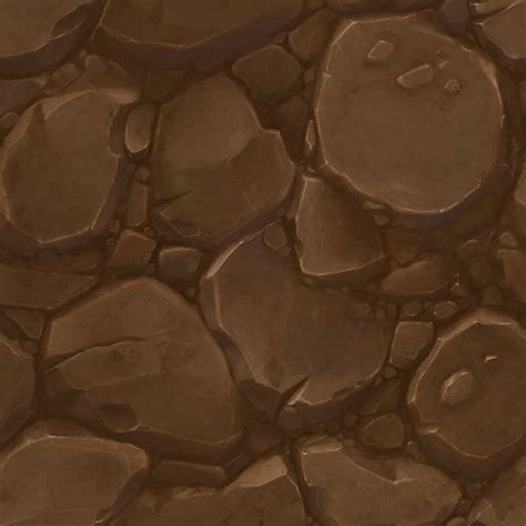 Cartoon Dirt Ground Texture Layered Dirt Clay Ground Layer With Stones