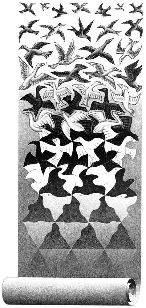 Image Result For Tessellation Changing To Birds Mc Escher Art Escher