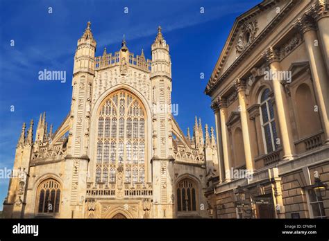 Bath Abbey And Roman Baths Bath Unesco World Heritage Site Somerset