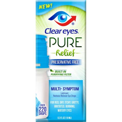Clear Eyes Pure Multi Symptom Reliever Eye Drops 03 Oz Reviews 2019