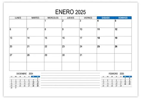Calendario Enero 2025 Calendariossu