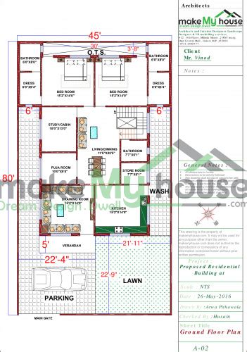 4580 House Plan 3600 Sqft Floor Plan Duplex Home Design 45x80