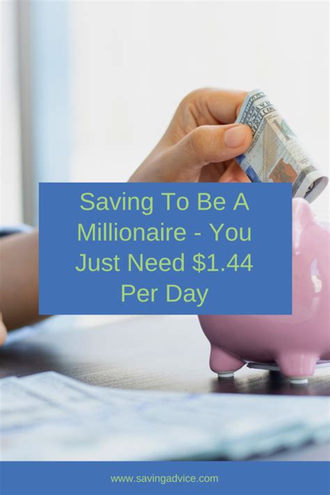 Saving To Be A Millionaire You Just Need 144 Per Day Savingadvice