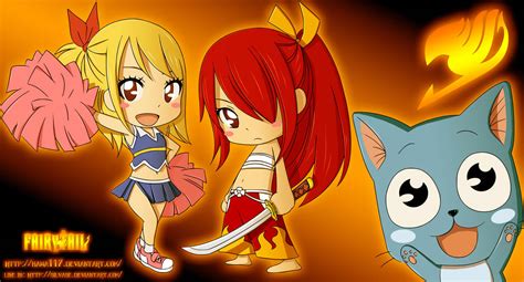 Chibi Lucy Erza And Happy By Kawa117 On Deviantart