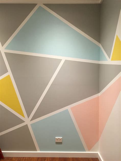 Geometric Wall Paint Geometric Wall Paint Diy Wall Painting