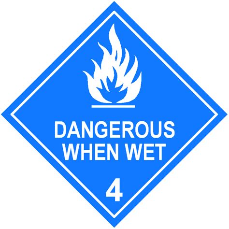 Highly Durable Material Dangerous When Wet Labels Hazard Warning