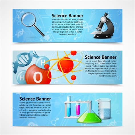 Science Realistic Banners Stock Vector Illustration Of Molecular