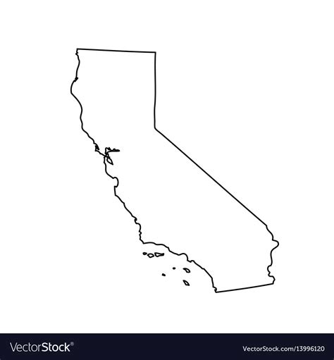 Map Us State California Royalty Free Vector Image