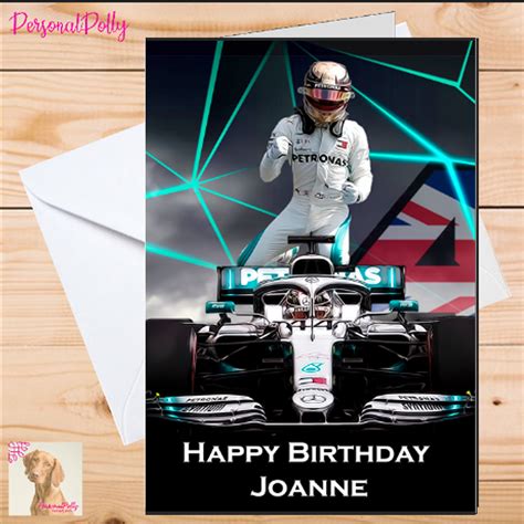 Personalised F1 Birthday Card Formula One Racing Lewis Etsy