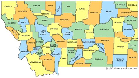 Printable Montana Maps State Outline County Cities