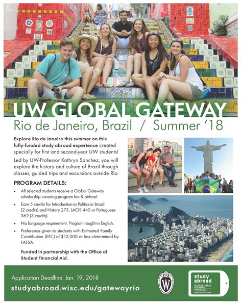 2018 Uw Global Getaway To Brazil Application Due Jan 19 Diversity