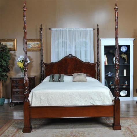 Traditional Mahogany Queen Size Four Poster Bedframe Chairish