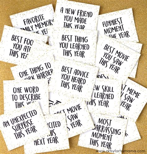 Free Printable New Years Eve Reflection Questions Artsy Fartsy Mama