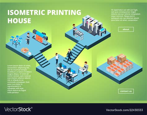 Printing House Building Industrial Print Vector Image