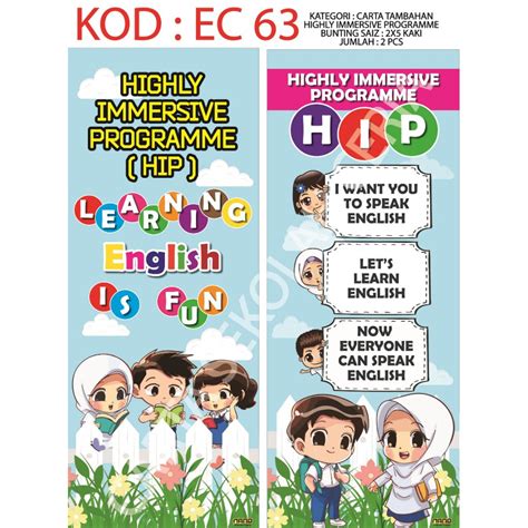 Some teachers still prefer to use their mother tongue language to communicate rather than using english. Poster Bunting HIP 2pcs Highly Immersive Programme ...